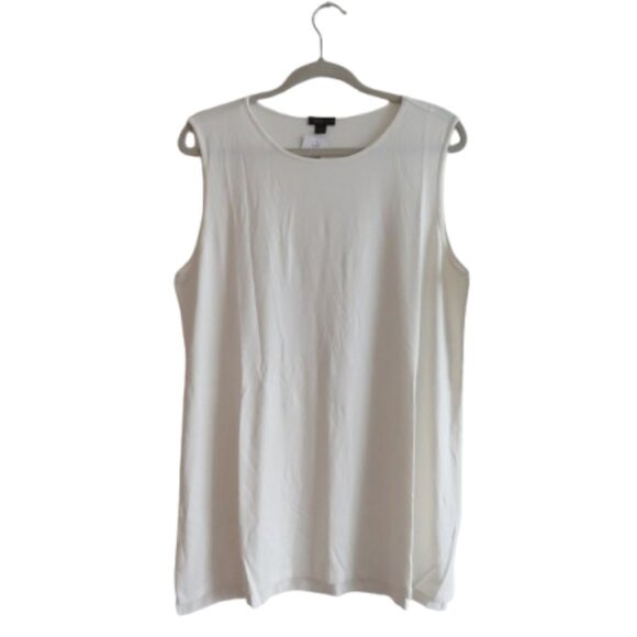 J. JILL Wearever Collection Sleeveless Tunic Tank Top in Cream Travel Size L NWT - Picture 1 of 11